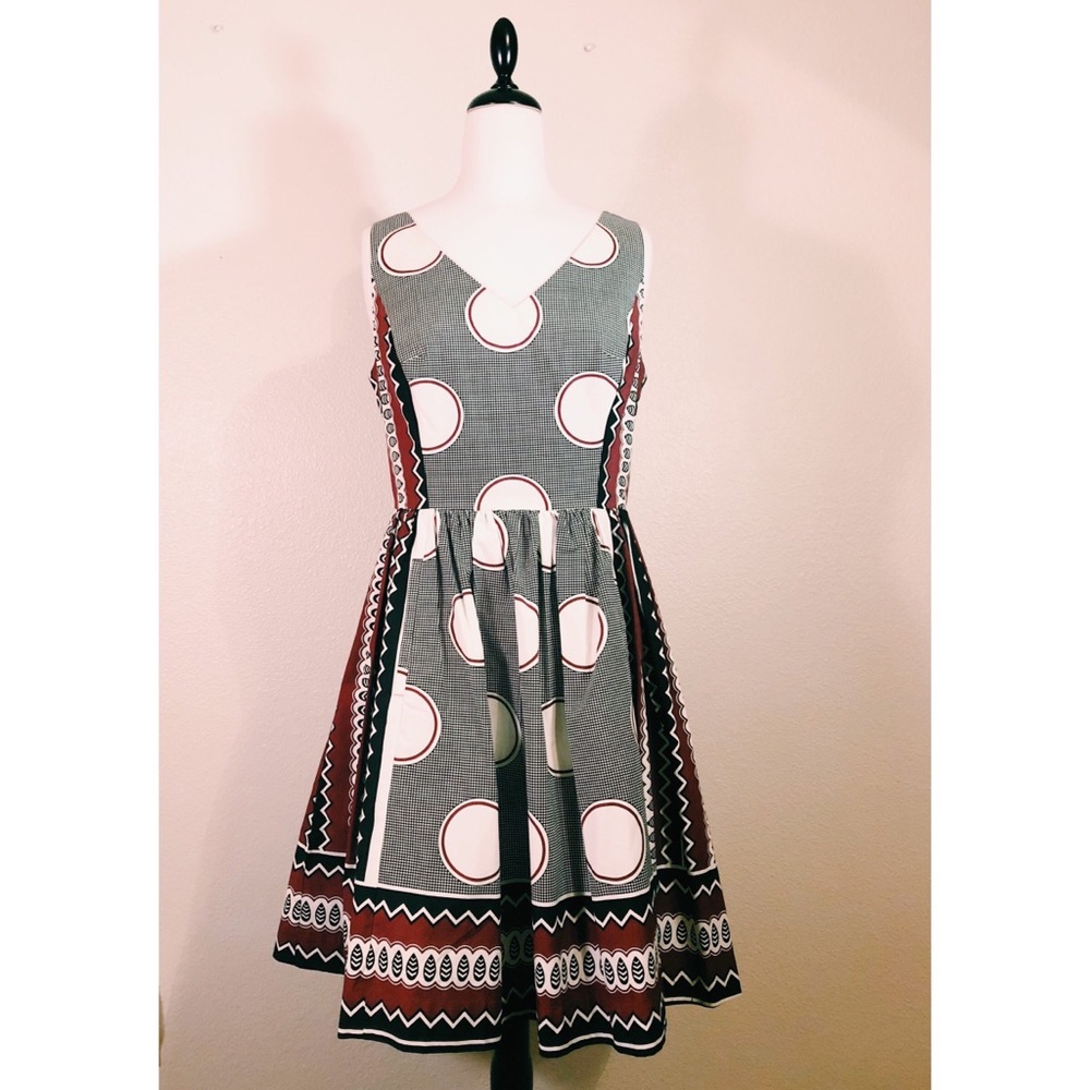 Anthropologie Maeve Monsoon Circle Print Dress 8
